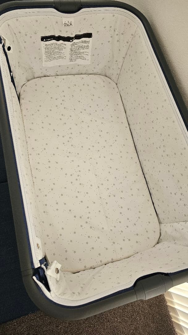 【美品】HZDMJ ベビーベッド ネイビー