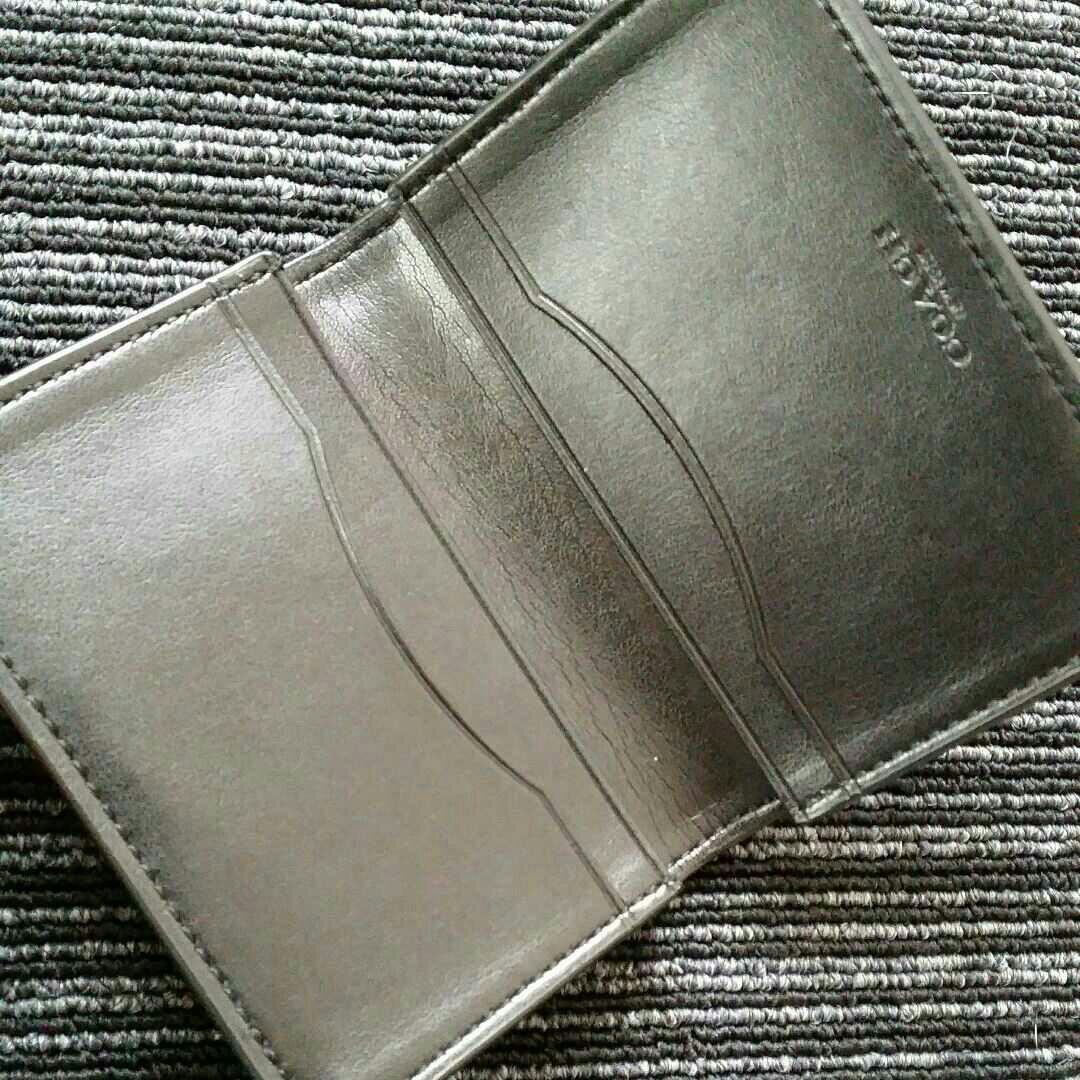 COACH 名刺入れ カードケース F12025 新品 チャコール×ブラック