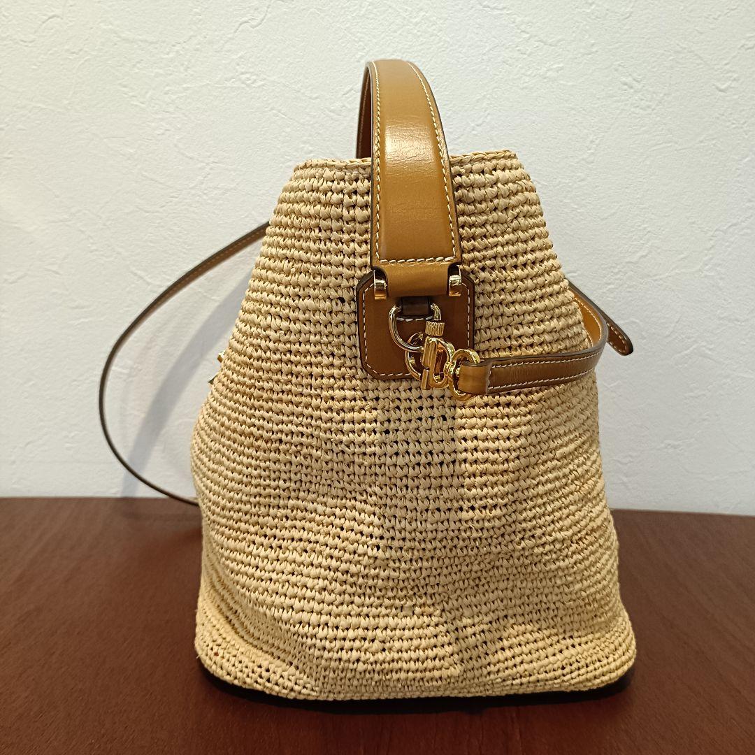 Mark Cross　マーククロス　ストロー バケツ トートバッグ　かごバッグ
