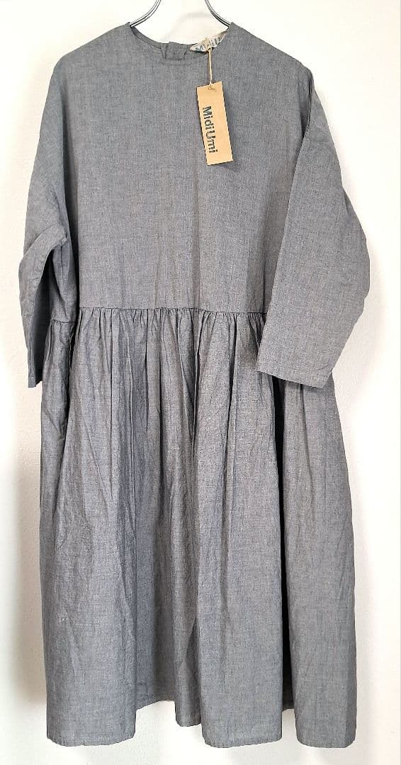 MidiUmi 今春新作シャンブレーギャザーワンピースF定価¥19,580