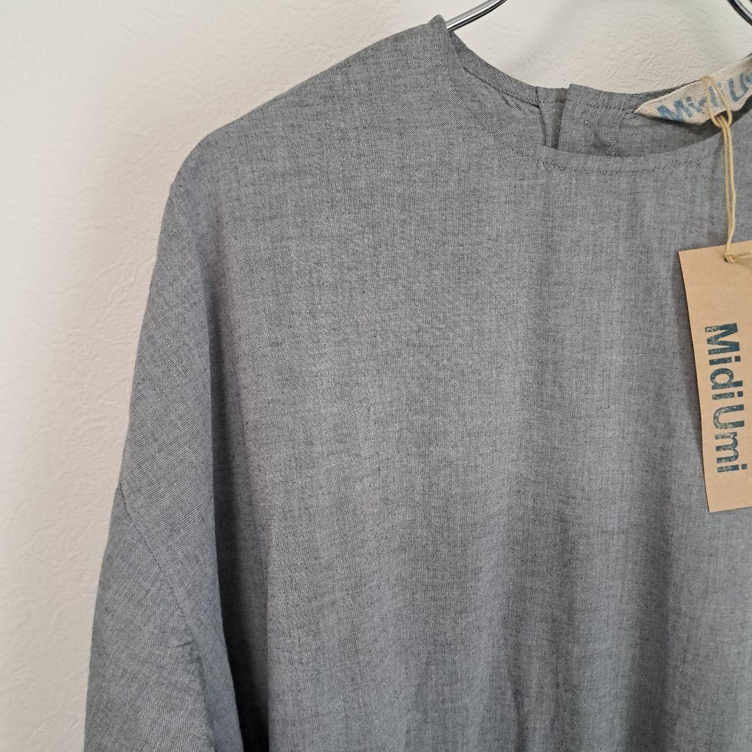 MidiUmi 今春新作シャンブレーギャザーワンピースF定価¥19,580