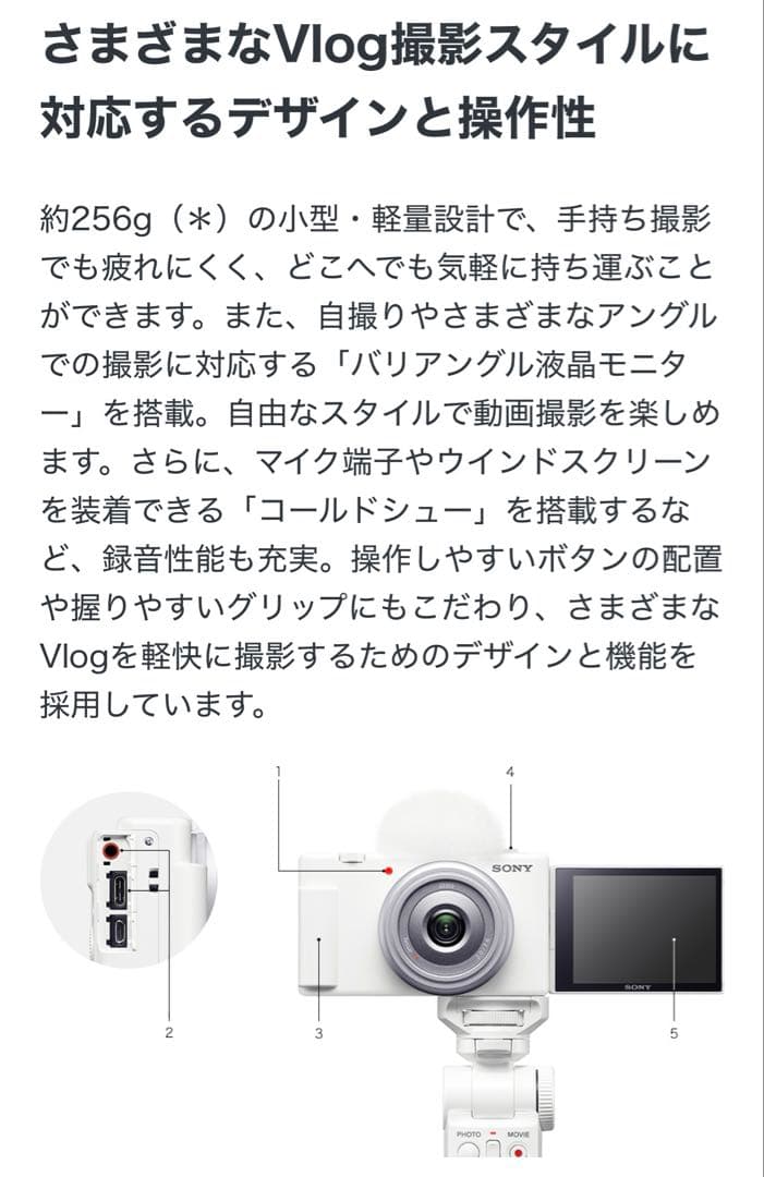 SONY vlogcam / zv-1F / コンパクトデジタルカメラ
