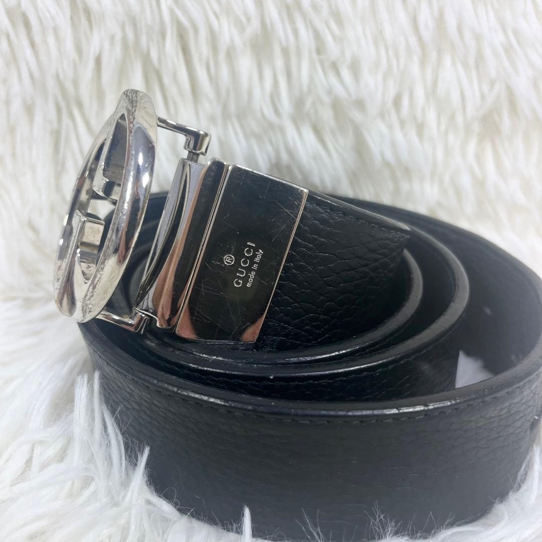 GUCCI グッチ リバーシブル ベルト インターロッキング レザー
