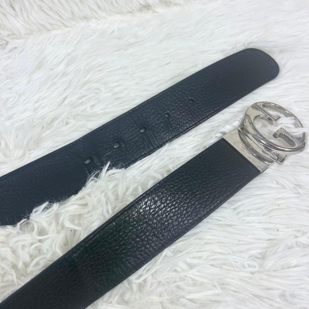 GUCCI グッチ リバーシブル ベルト インターロッキング レザー