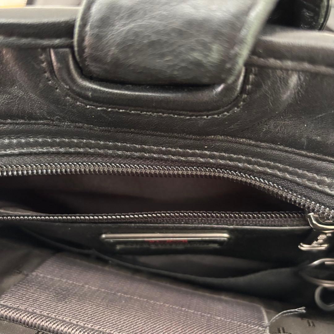 TUMI ビジネスバッグ 本革 レザー 2way 保存袋 ショルダー ブラック