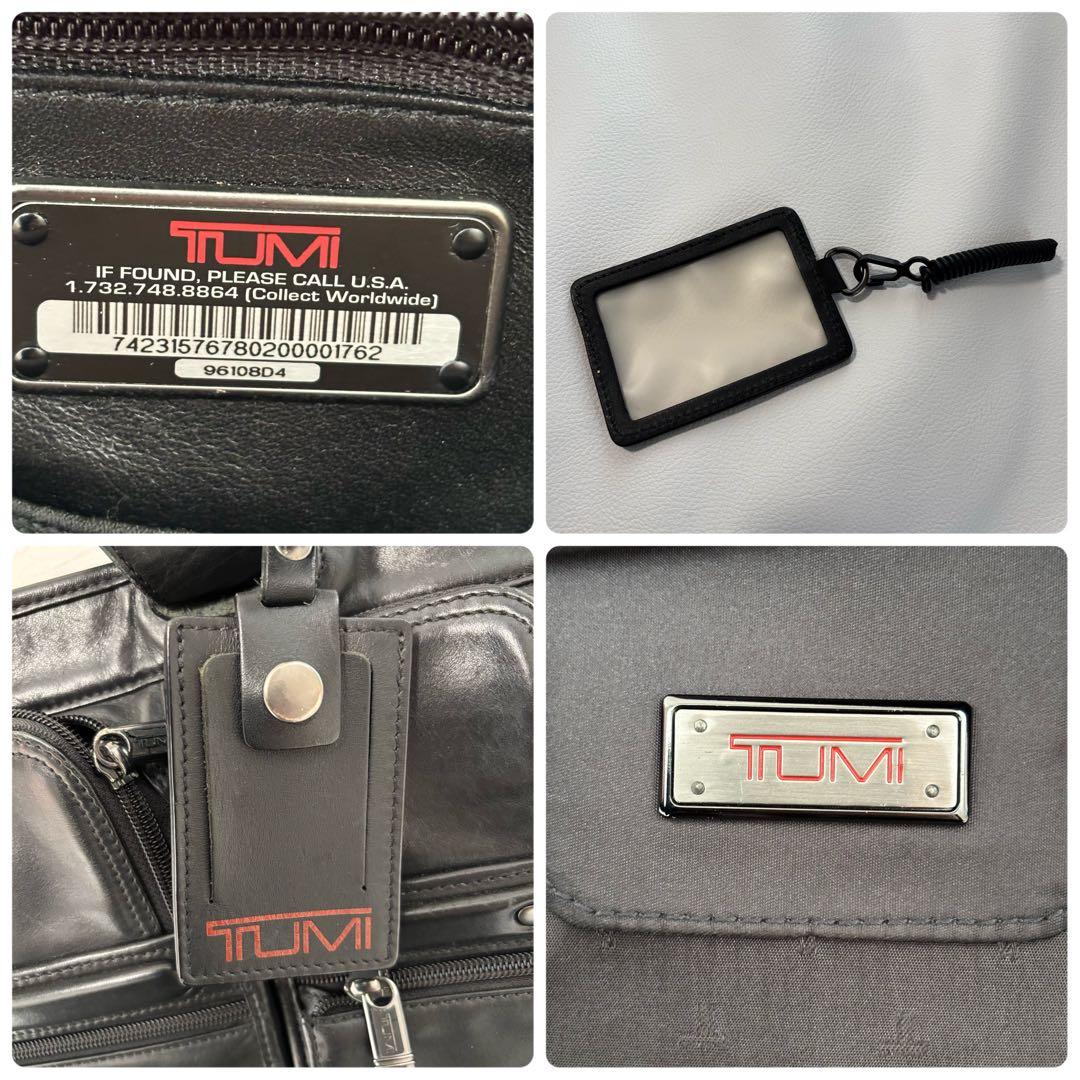 TUMI ビジネスバッグ 本革 レザー 2way 保存袋 ショルダー ブラック