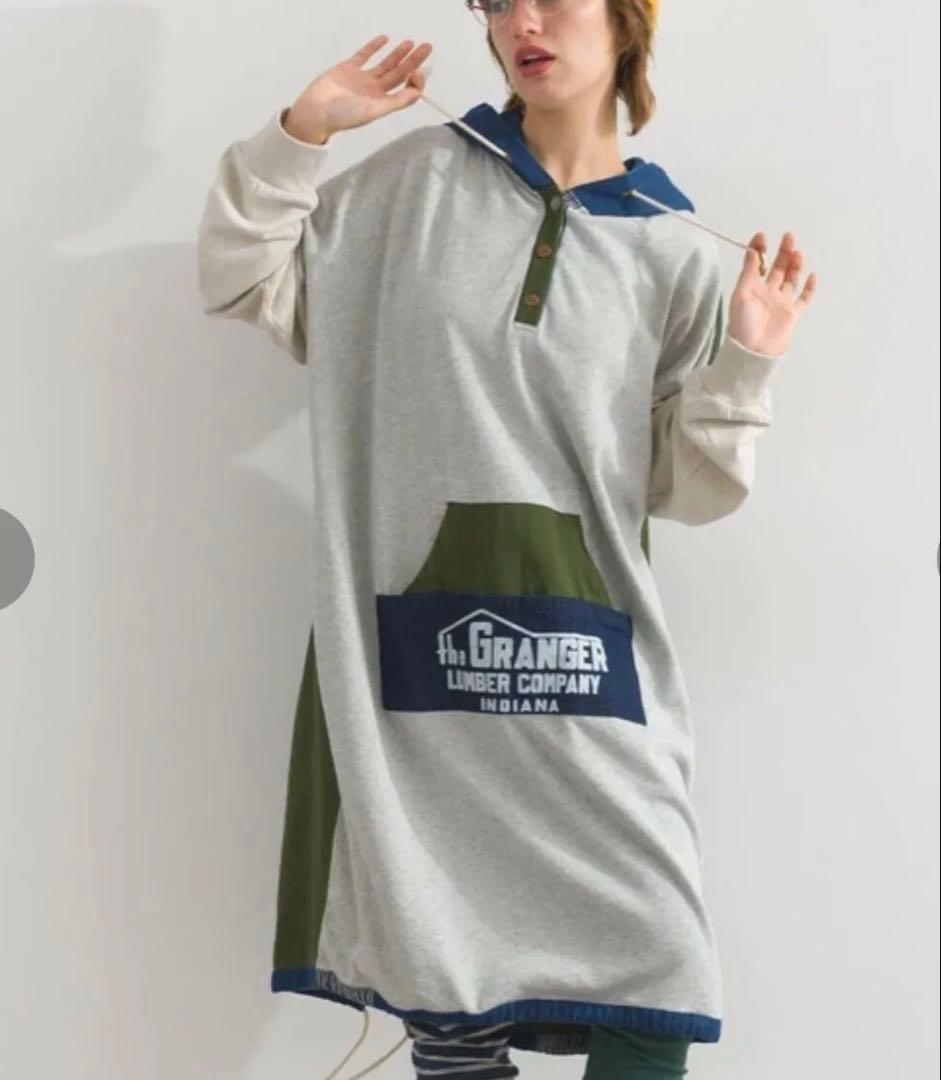 ライムインク　インディゴ異素材ドッキングワンピース　新品タグ付き