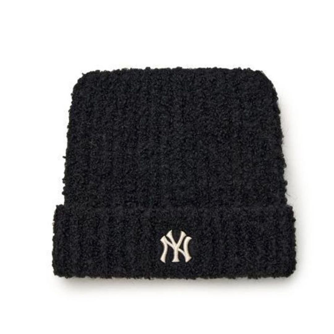 ラスト1点【新品】 韓国限定 MLB Korea 黒 猫耳ニット帽 カリナ着用