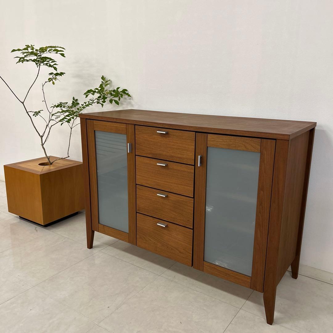 アウトレット★モダンなサイドボード キャビネット ウォールナット