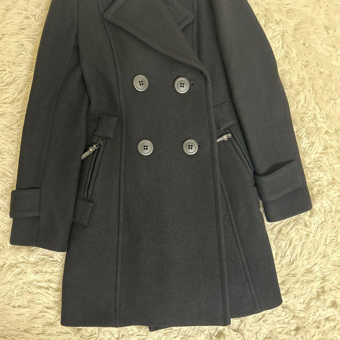 極美品！バーバリーブルーレーベル ピーコート　ノバチェック　ロング　36