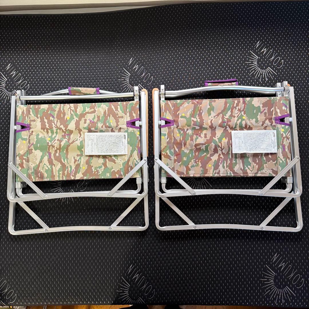【美品】Coleman コンパクトフォールディングチェア　カモフラージュ　2脚