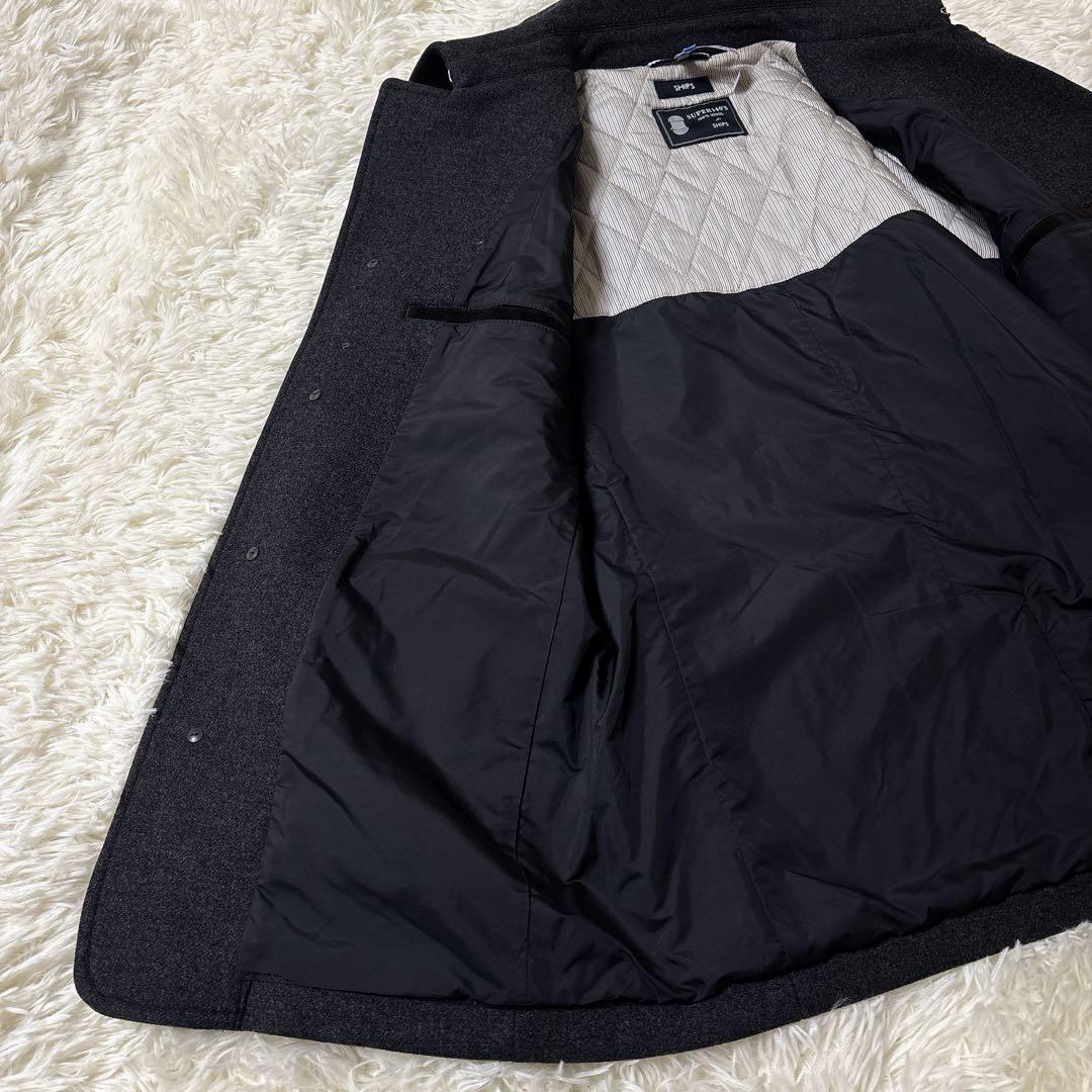 【美品】SHIPS SUPER140'S ウール メルトン キルティング M