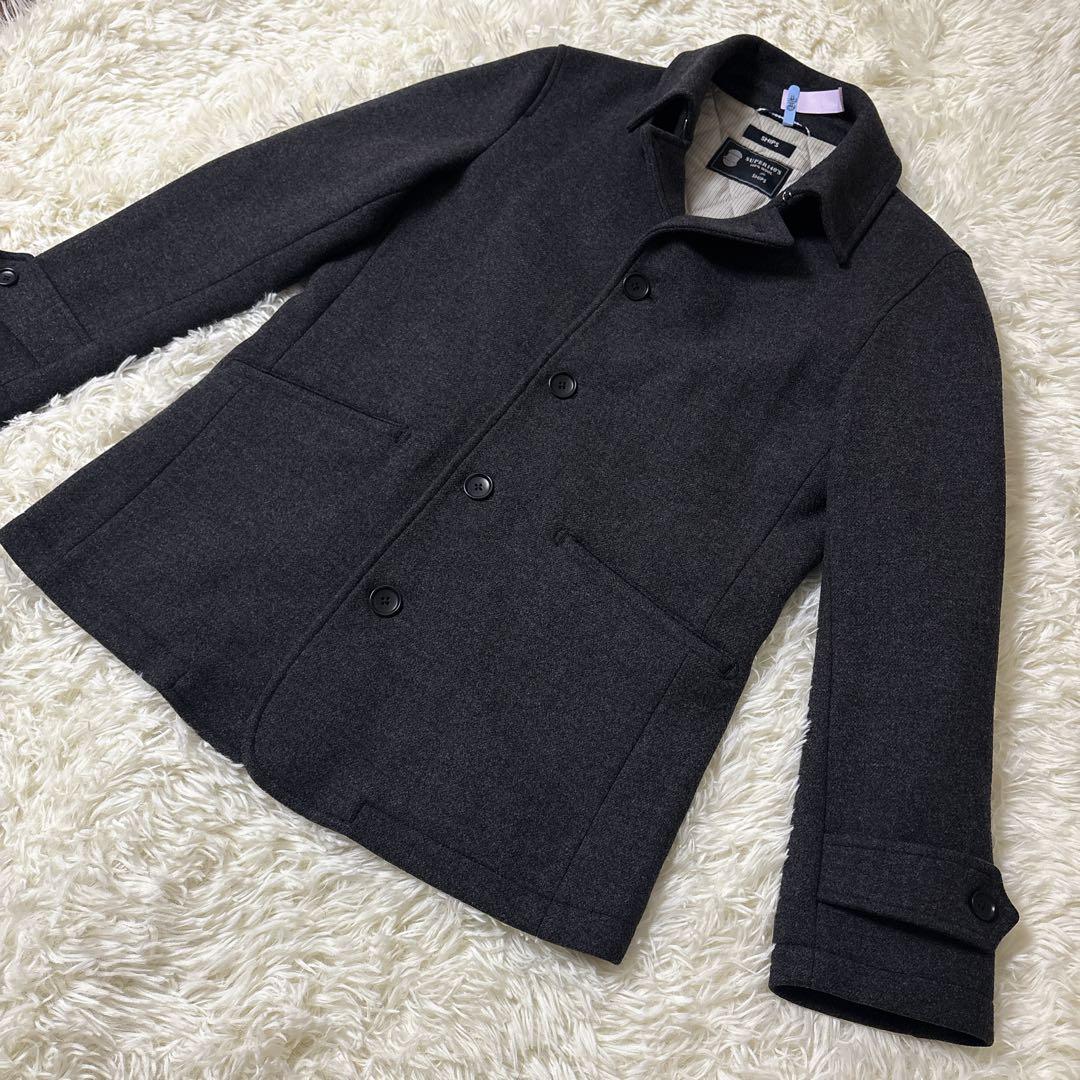 【美品】SHIPS SUPER140'S ウール メルトン キルティング M