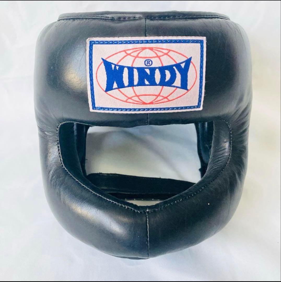 WINDY ウィンディ　本革製品Lサイズ ヘッドギア　ヘッドガード　ブラック