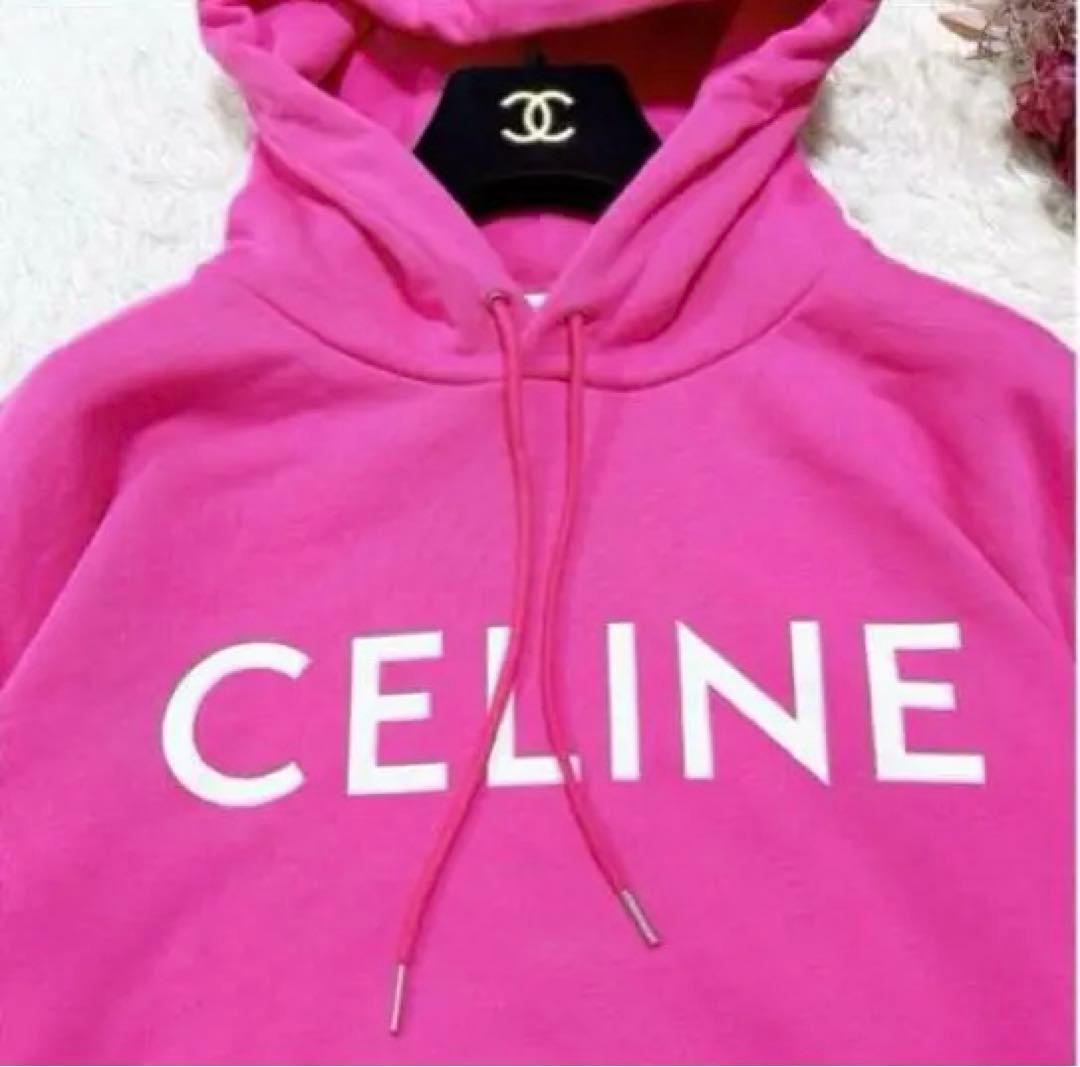 色希少 CELINE ピンク パーカー