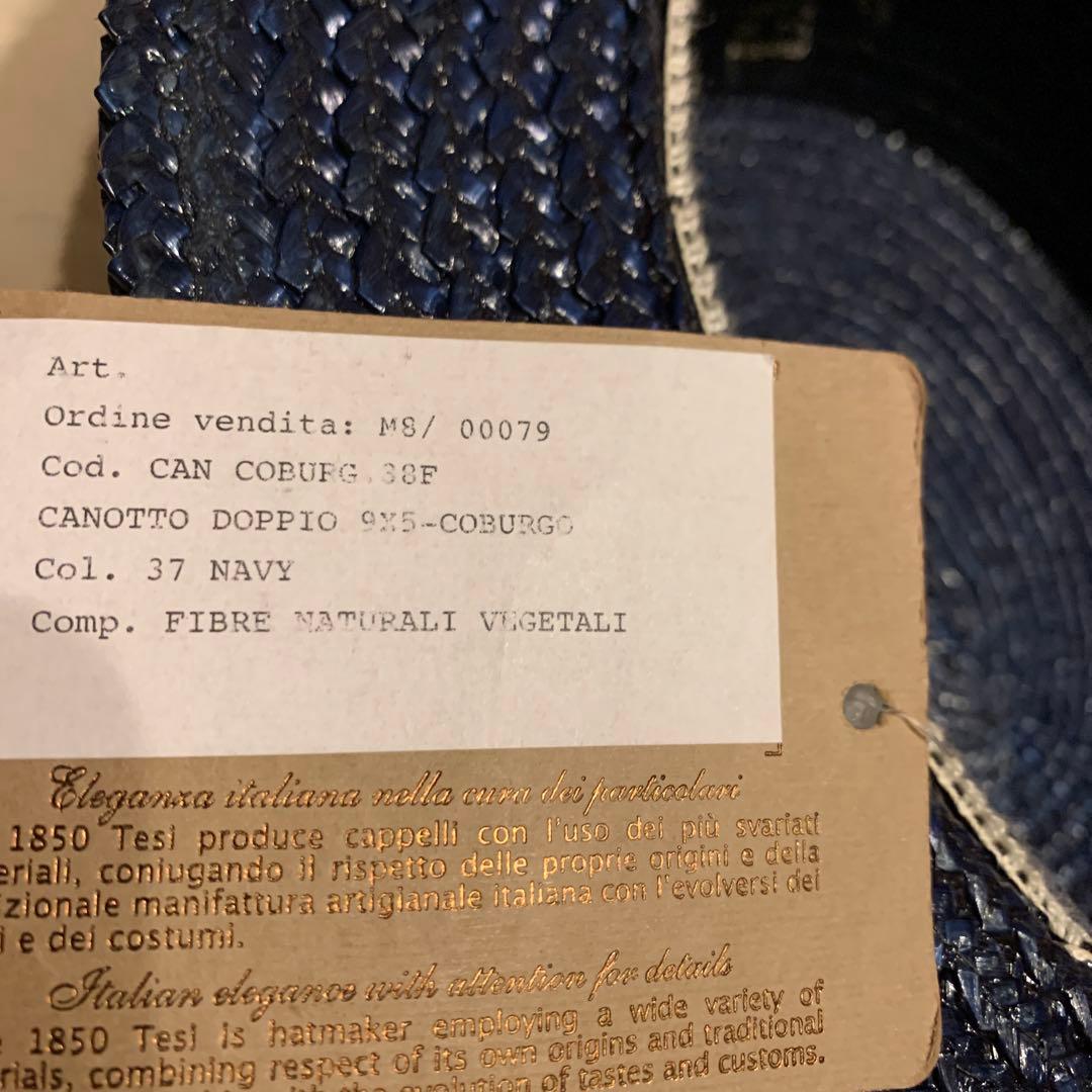 新品未使用　Tesi カンカン帽　帽子　イタリア製　58サイズ