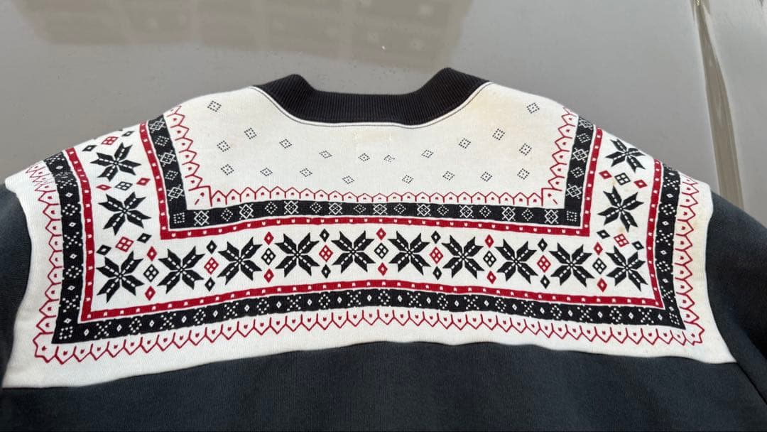 アメカジFLAT HEAD フラットヘッド 雪柄スウェット　38-40