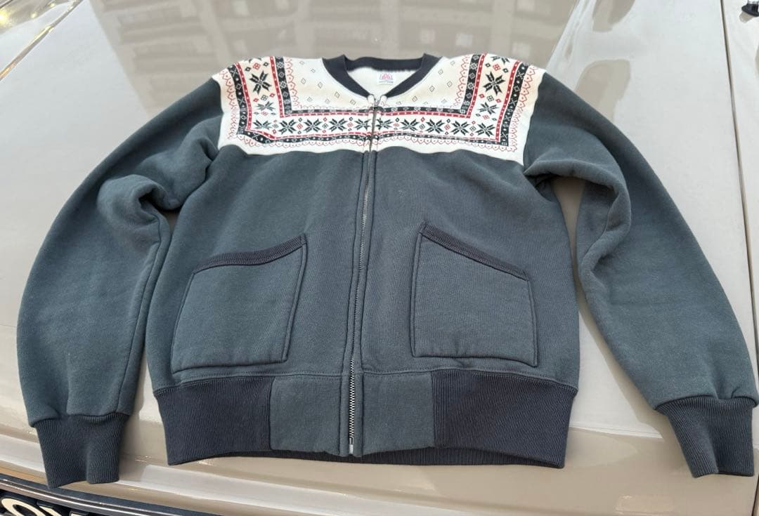 アメカジFLAT HEAD フラットヘッド 雪柄スウェット　38-40