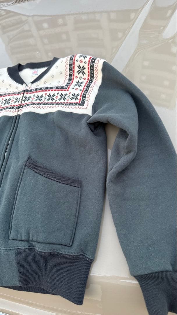 アメカジFLAT HEAD フラットヘッド 雪柄スウェット　38-40