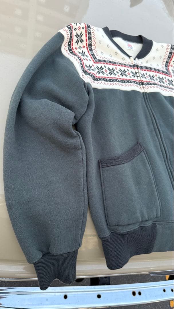 アメカジFLAT HEAD フラットヘッド 雪柄スウェット　38-40