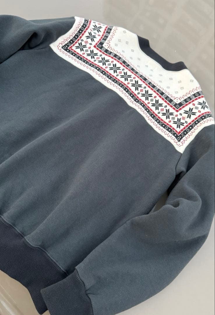 アメカジFLAT HEAD フラットヘッド 雪柄スウェット　38-40