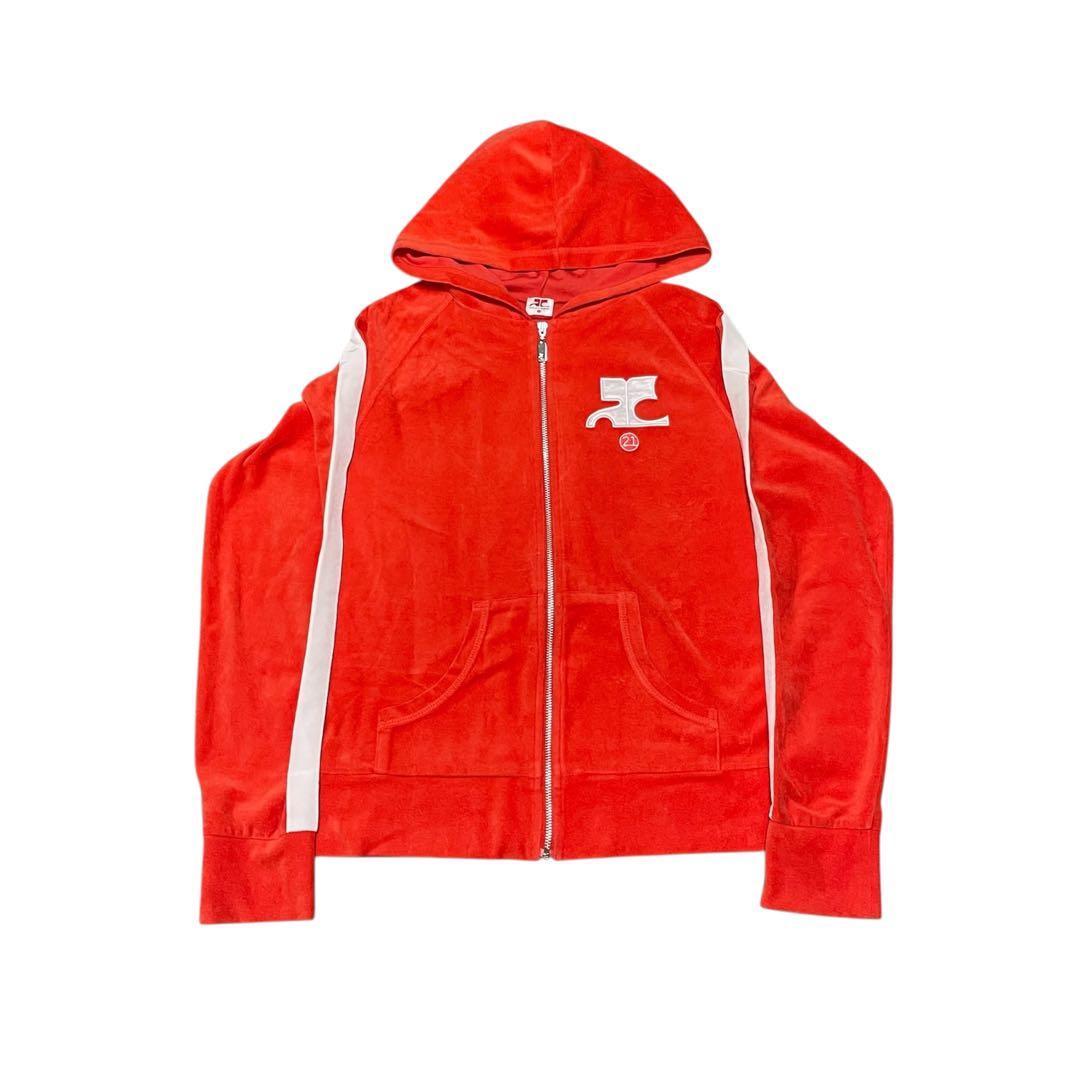Courreges 21 ベロア ジップパーカー y2k