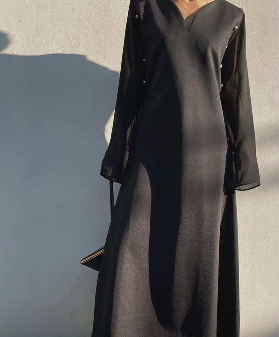 AMERI CHIC PEARL DRESS 定価20,350円 ブラックM