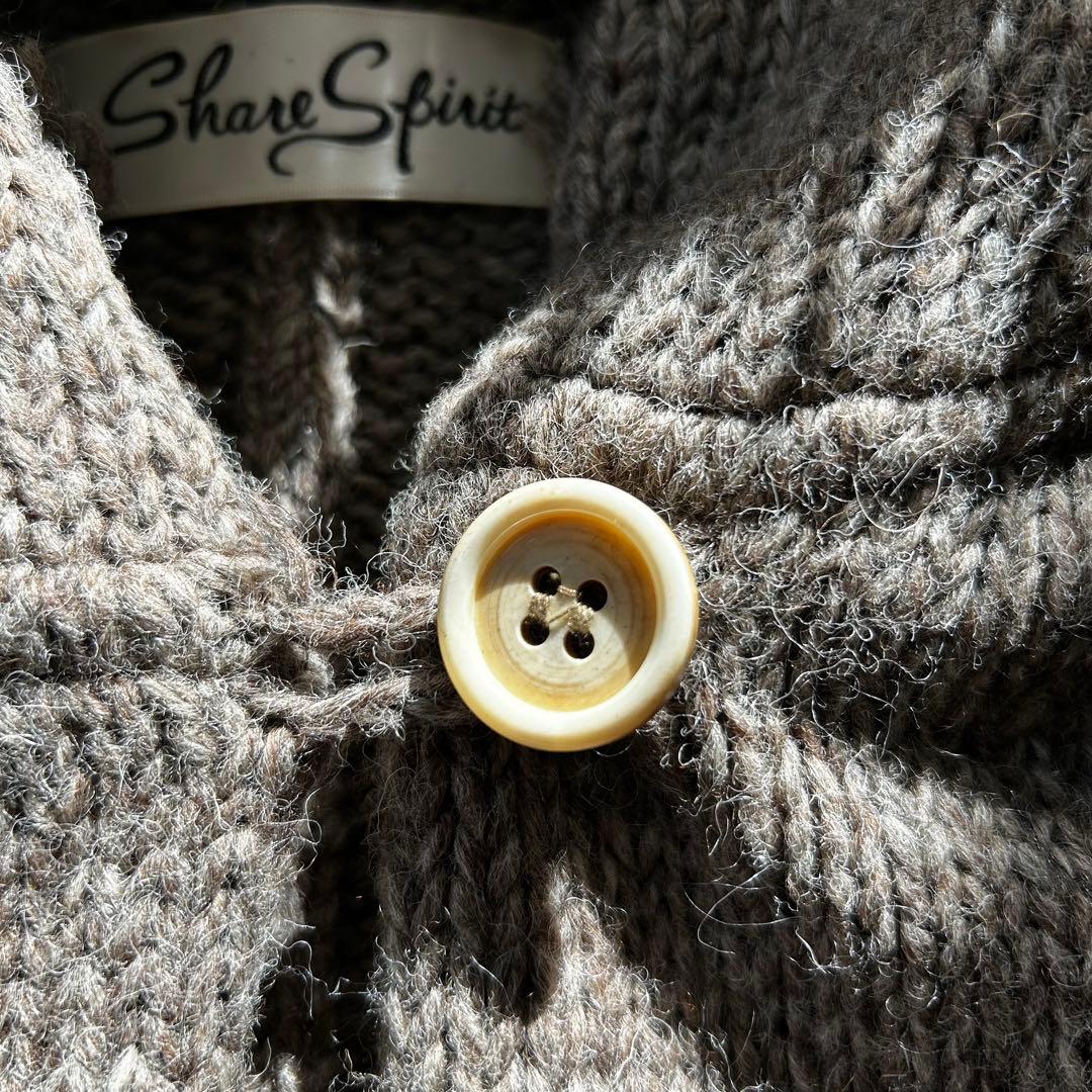 シェアスピリット ウールポンチョ フード付 茶 ネパール製　新品未着用　希少