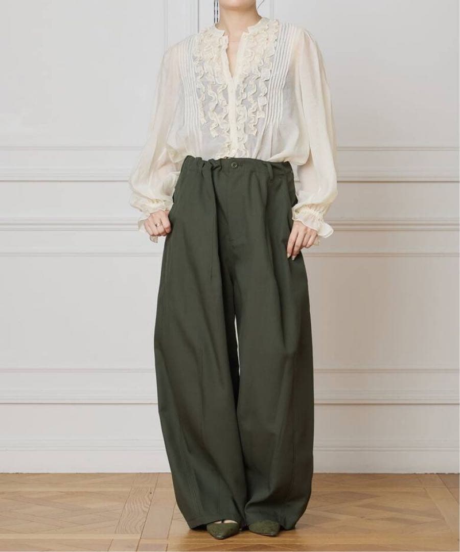 IENA LA BOUCLE ブライトギャバイージーバルーンパンツ