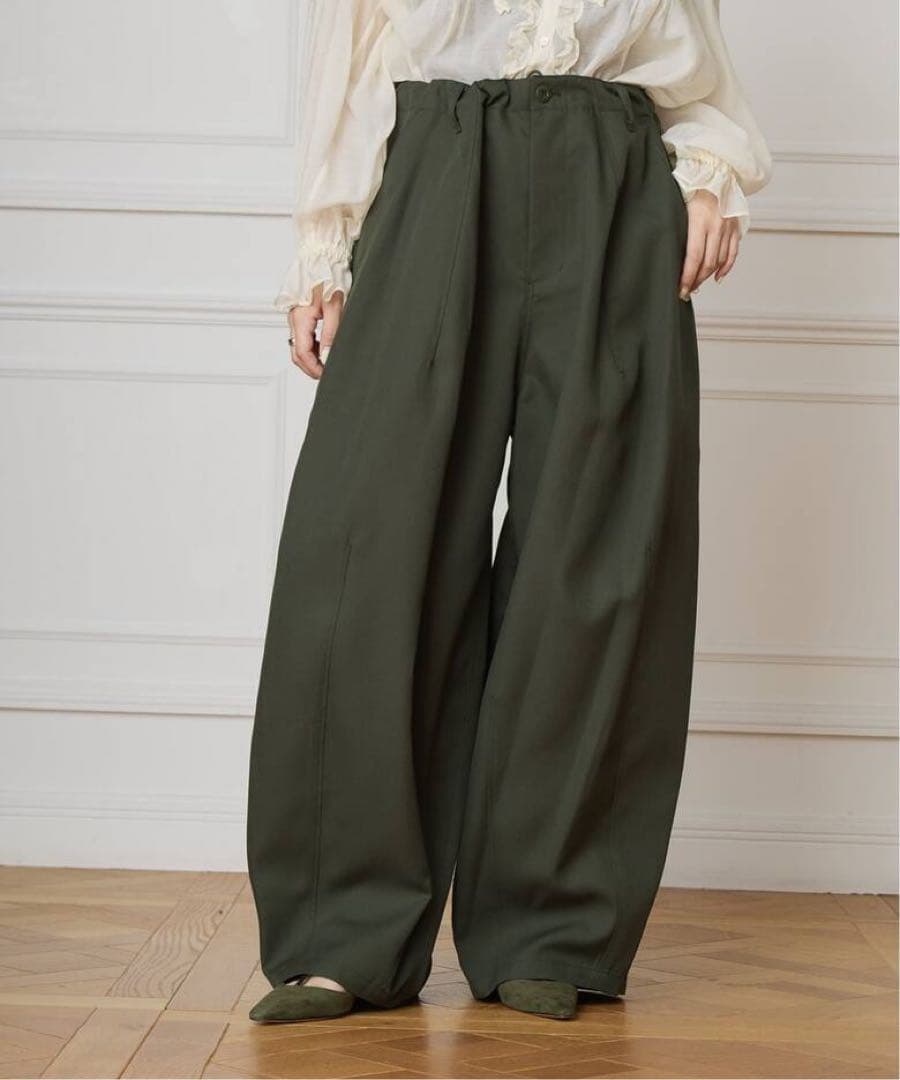 IENA LA BOUCLE ブライトギャバイージーバルーンパンツ