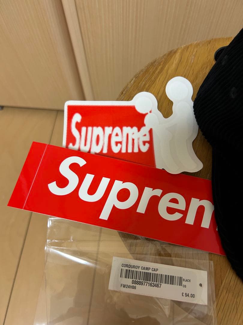 帽子 Supreme Corduroy Camp Cap black 24FW