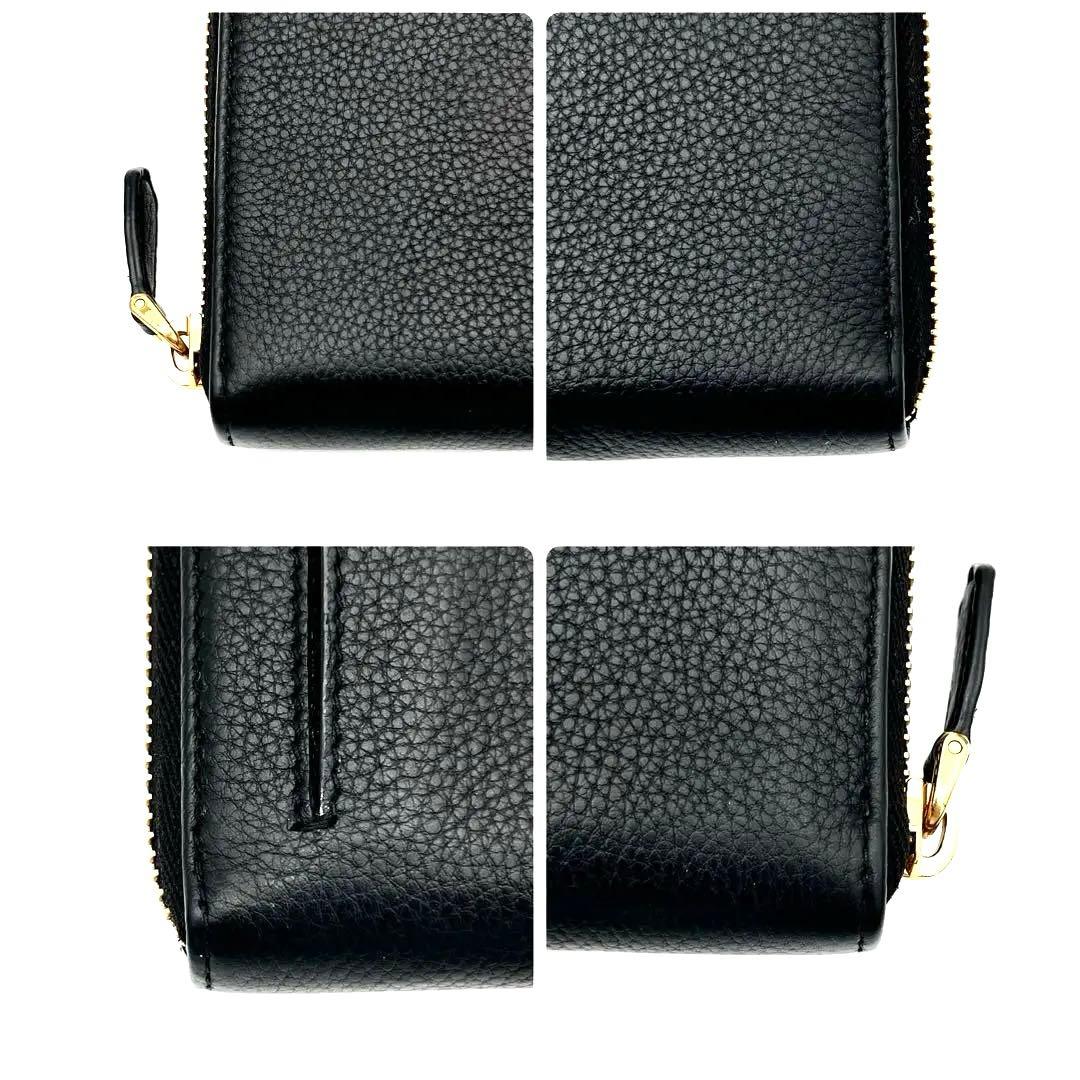 【未使用品級】PRADA 長財布　シボ革　ゴールド金具　ブラック　ゴールド