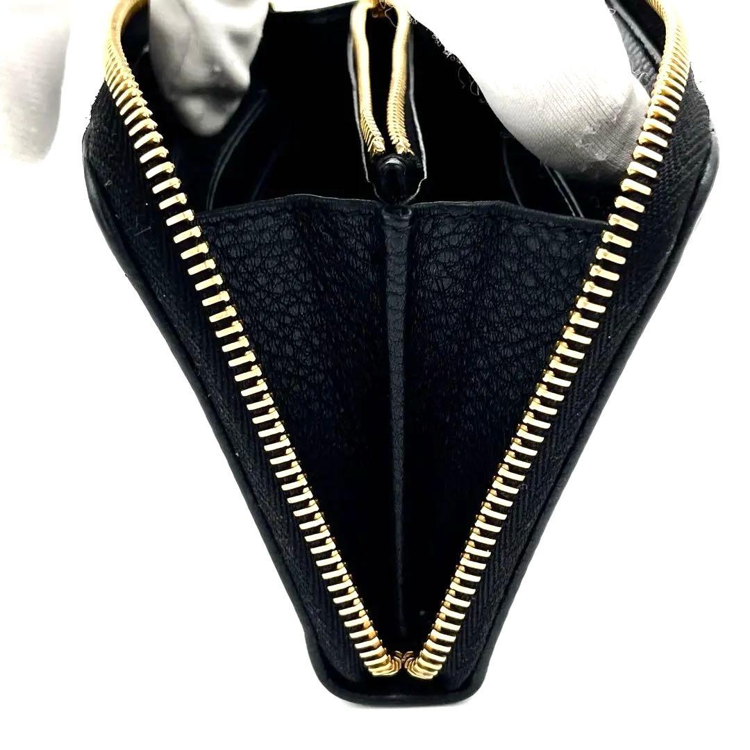 【未使用品級】PRADA 長財布　シボ革　ゴールド金具　ブラック　ゴールド