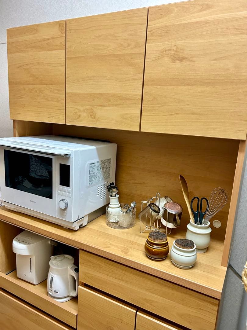 【最終値下げ　引っ越し】大川家具　ナチュラルウッド 食器棚 収納