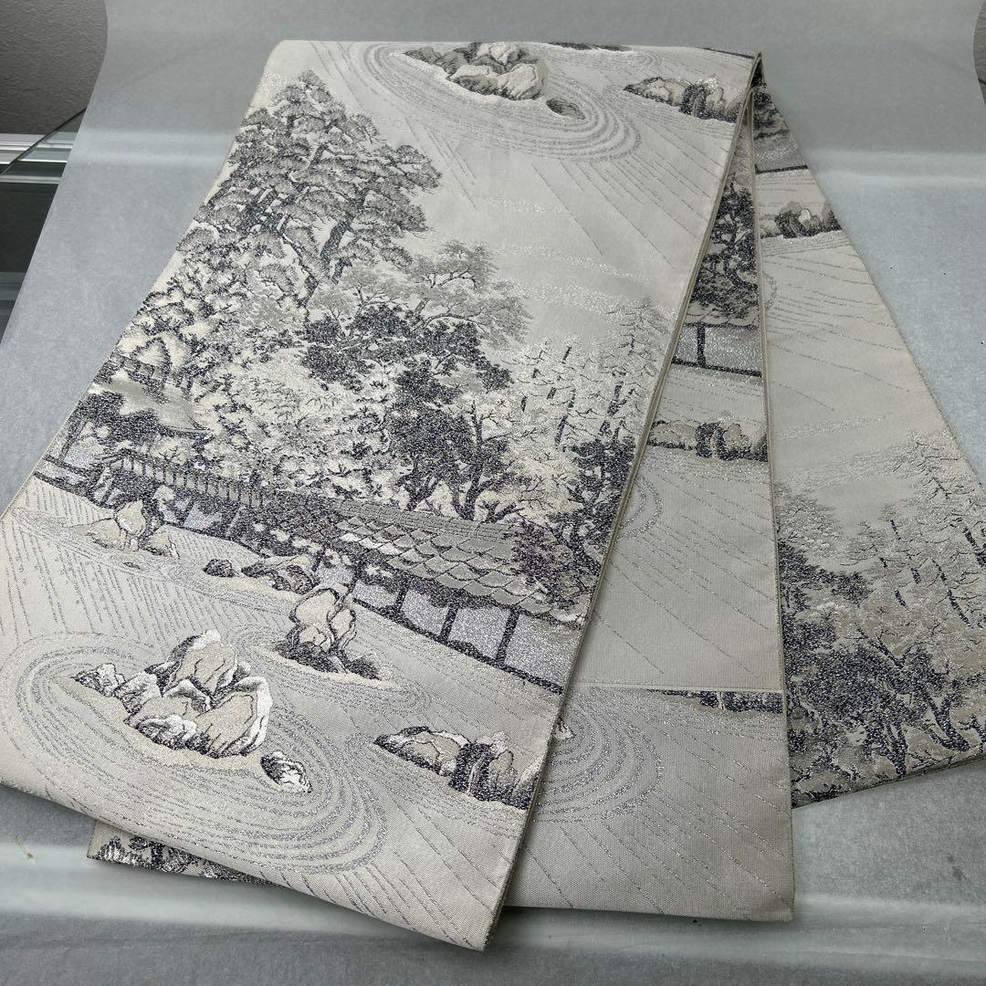 日本の風景 六通柄袋帯 淡いクリーム色1226