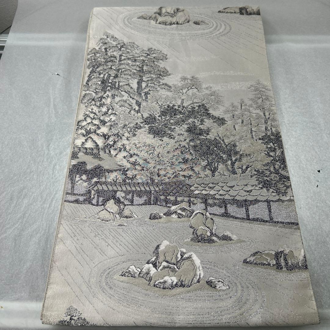 日本の風景 六通柄袋帯 淡いクリーム色1226