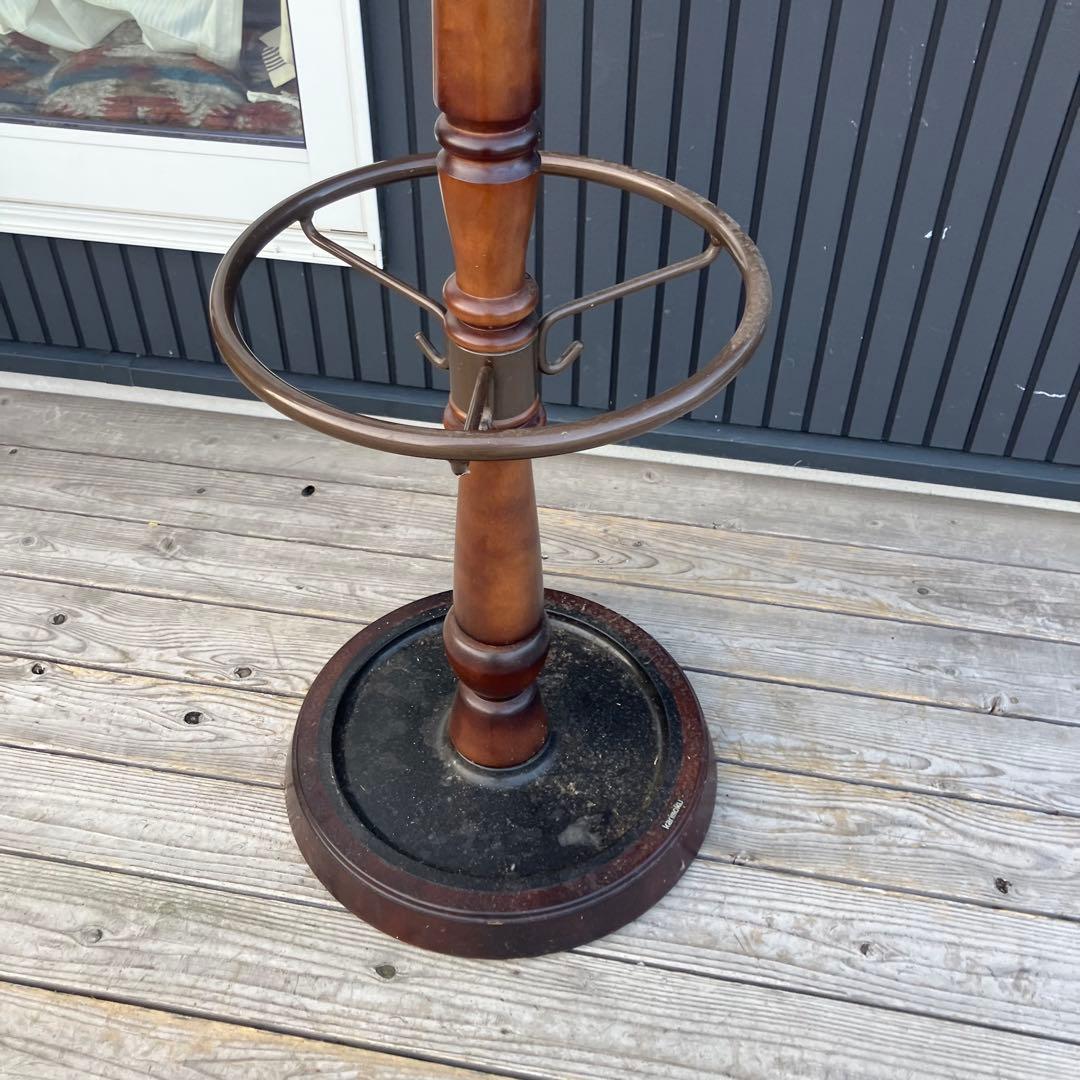 昭和レトロ カリモク 木製 ポールハンガー ハンガーラック 傘立て ビンテージ