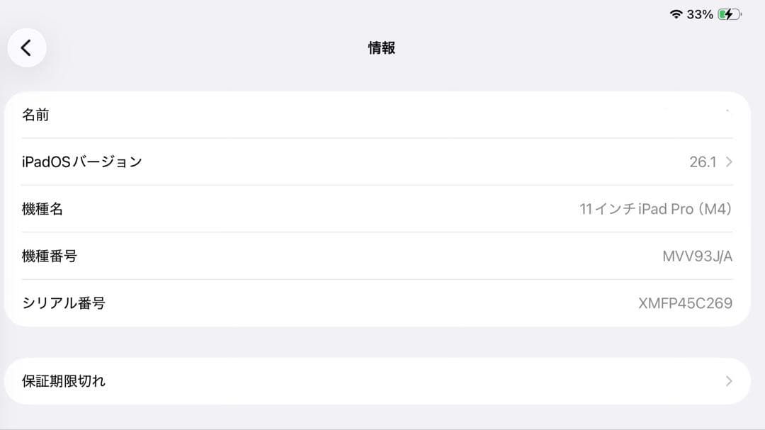 Apple iPad Pro (11インチ) 256GB M4 Wi-Fiモデル