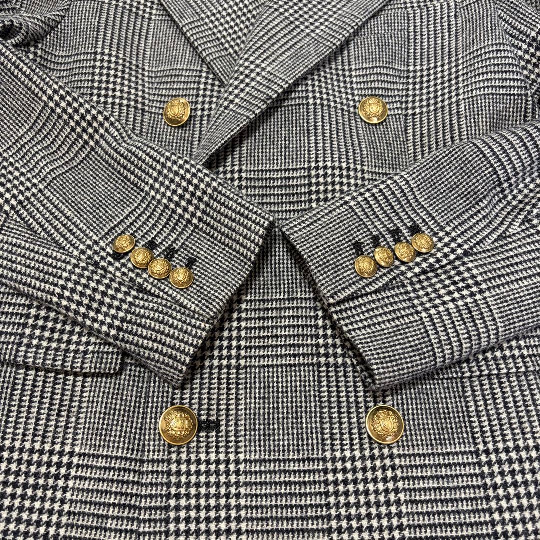 美品✨　ハウント 金ボタン ダブルブレスト ジャケット グレンチェック