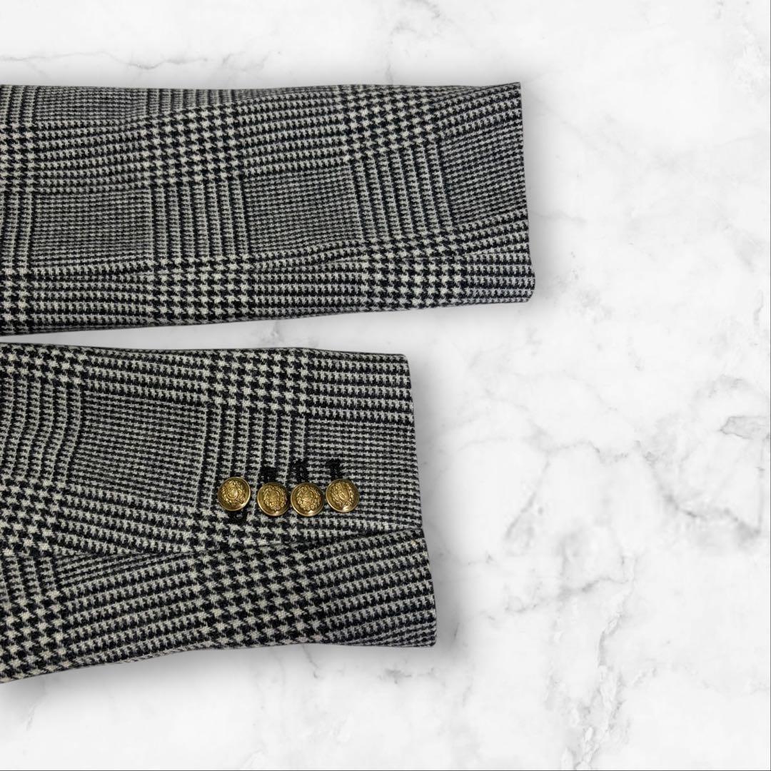 美品✨　ハウント 金ボタン ダブルブレスト ジャケット グレンチェック