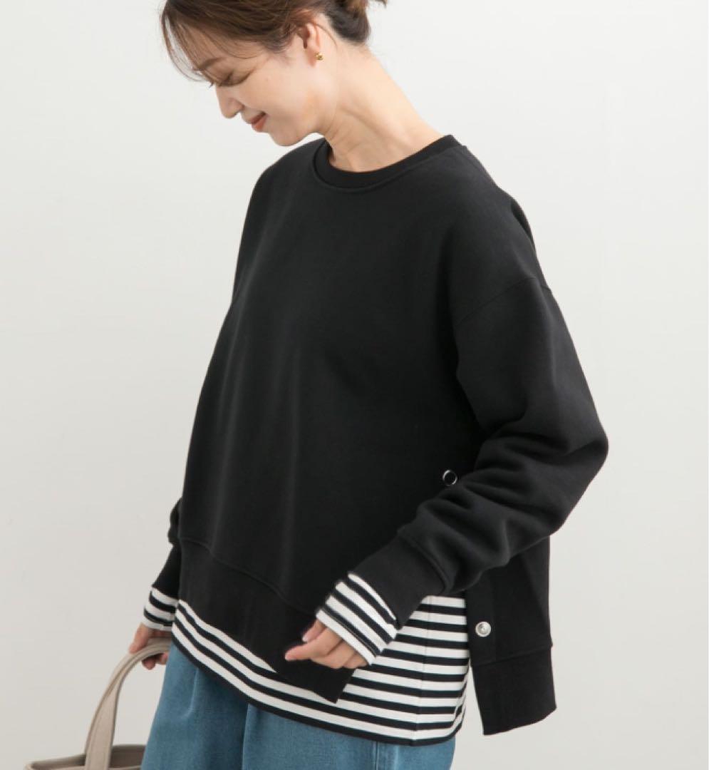 【新品・タグ付き】 『 UR TECH』　裏起毛サイド釦スウェット BLACK