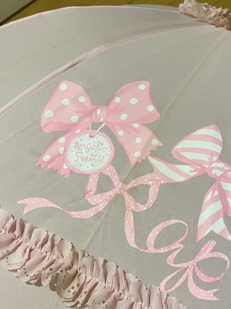 Angelic Pretty ピンクリボン日傘 使用感汚れあり