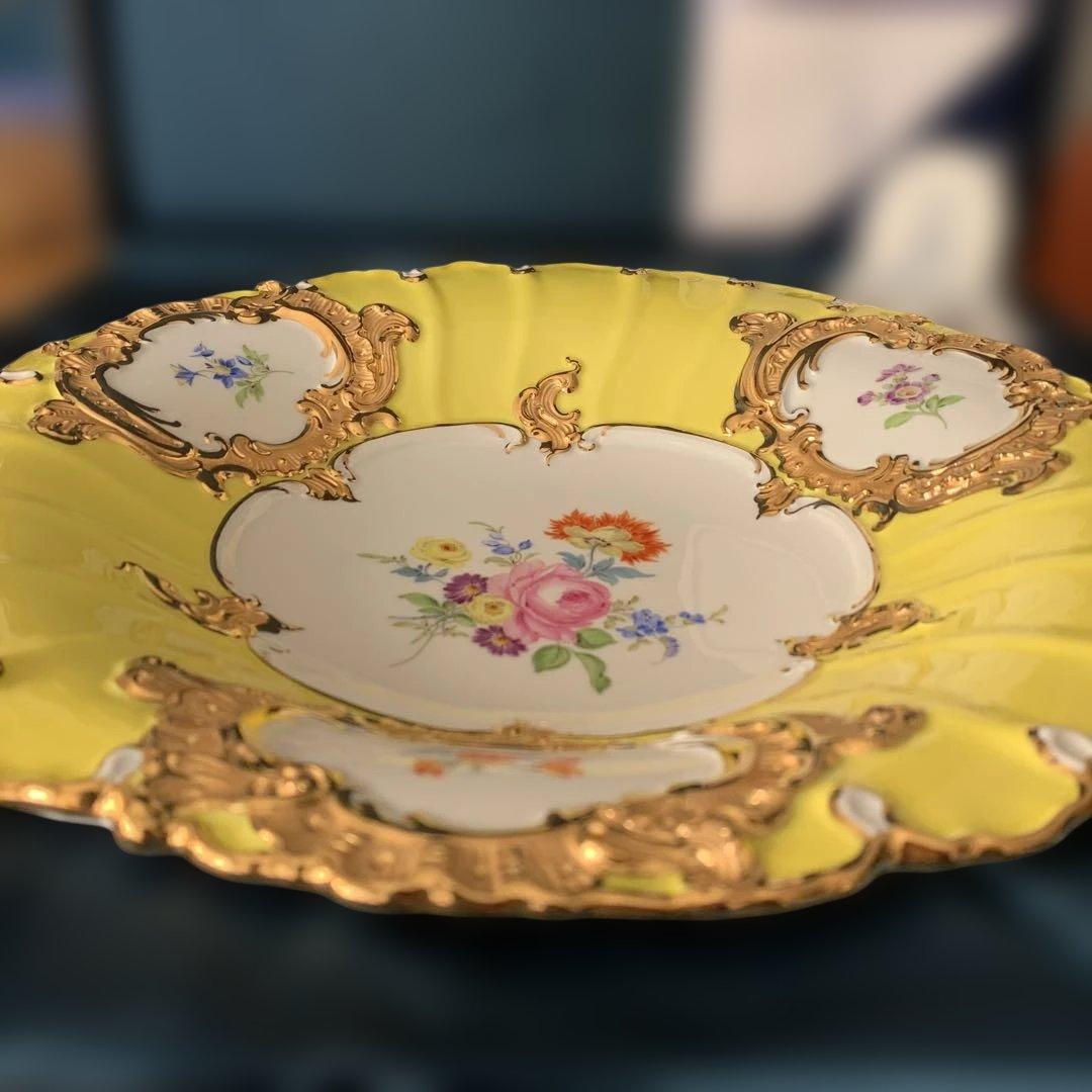 マイセン　bフォーム　黄色　箱有り　プレート　お皿　 ディスプレイプレート