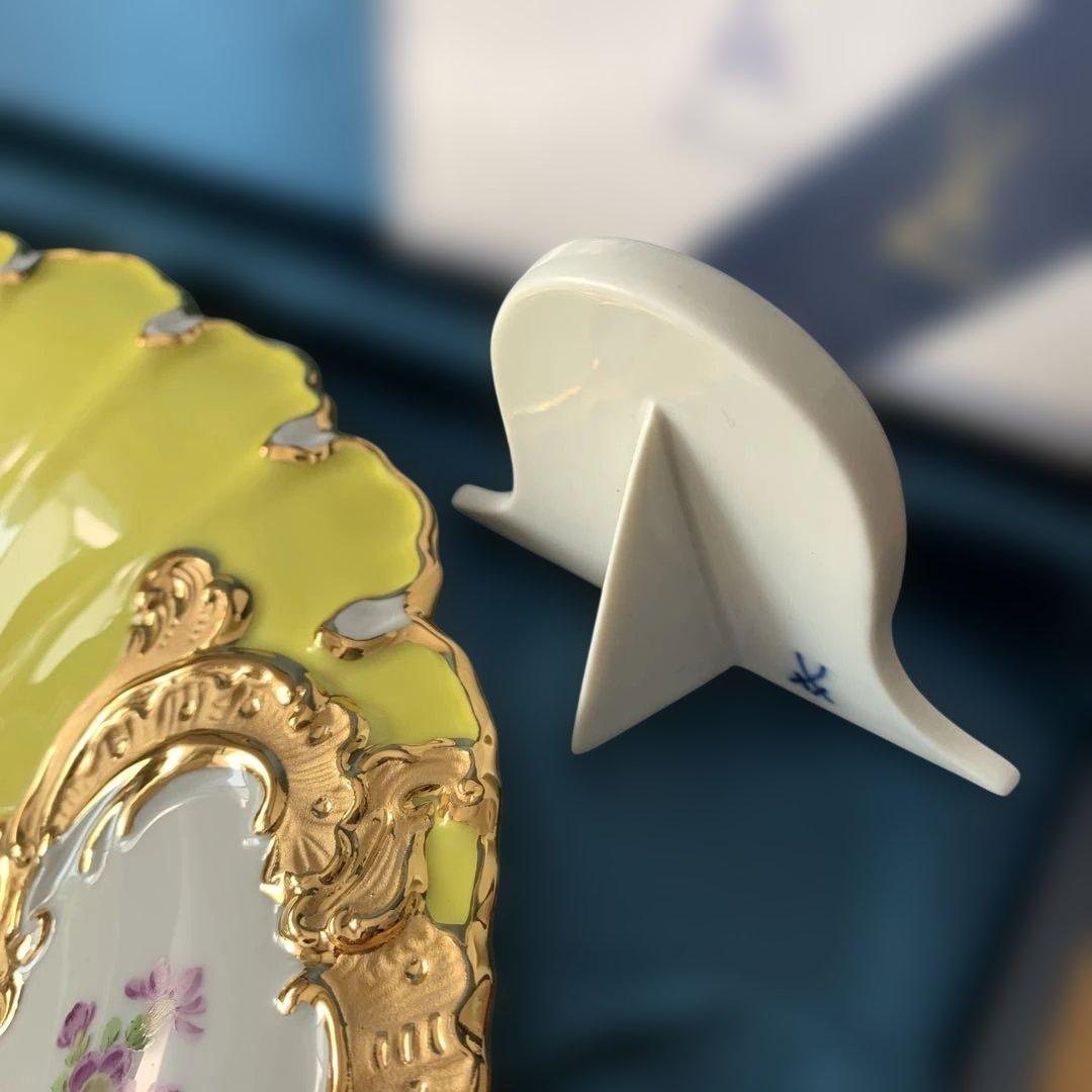 マイセン　bフォーム　黄色　箱有り　プレート　お皿　 ディスプレイプレート