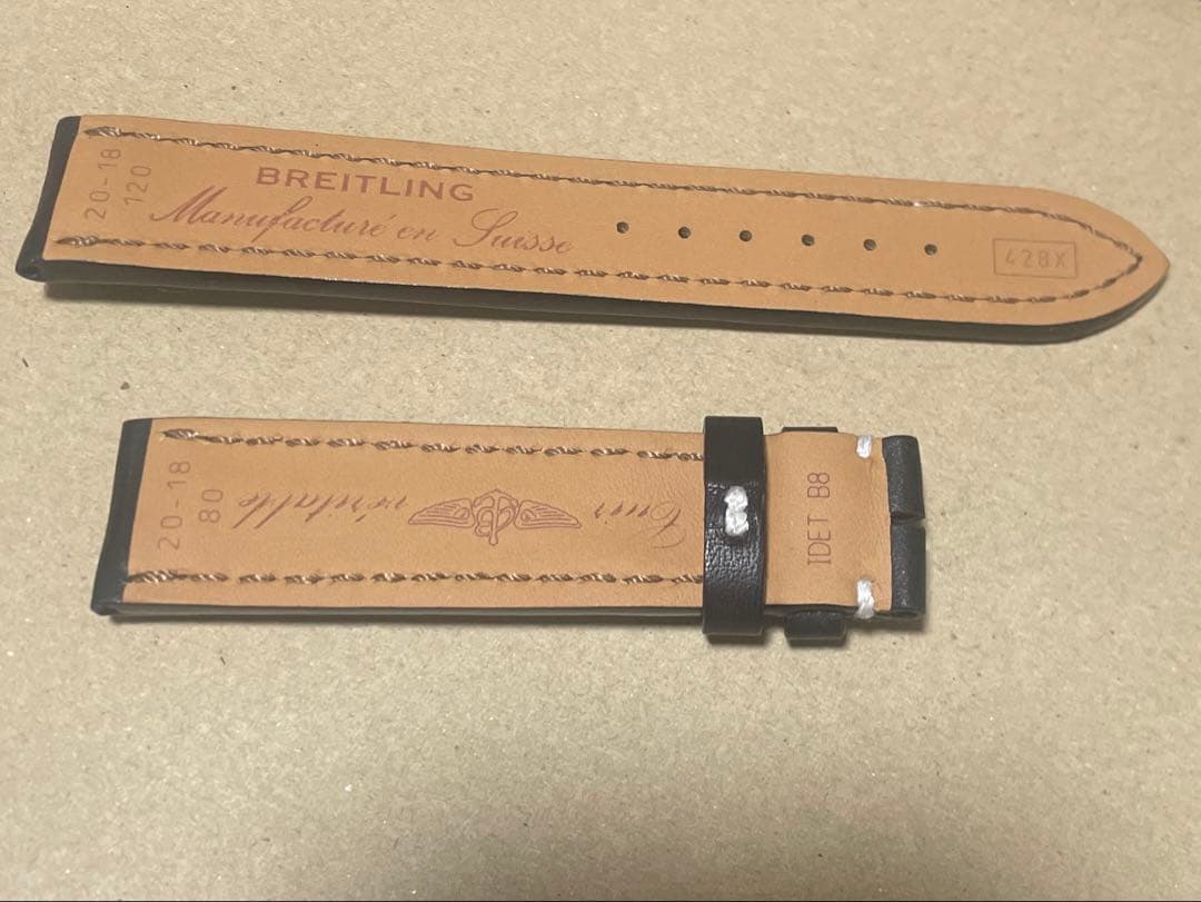 ブライトリング　皮ベルト　20-18 黒