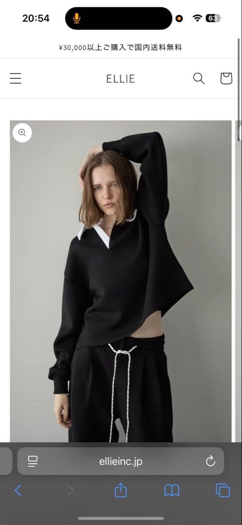 ELLIE 【完売】ビックカラースウェット【BLACK×WHITE】