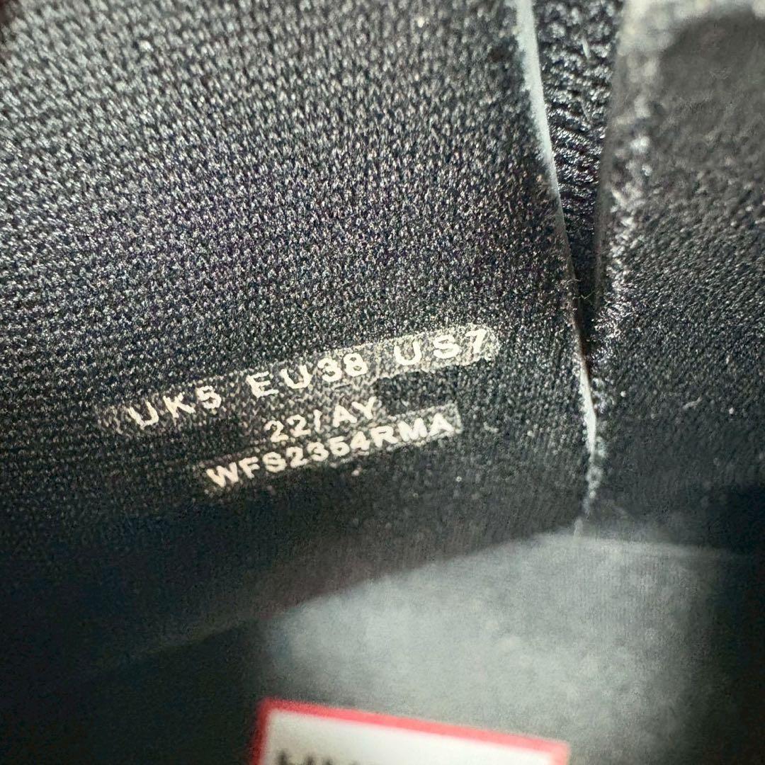 【美品】HUNTER レインブーツ ショート 24cm サイドゴア ブラック