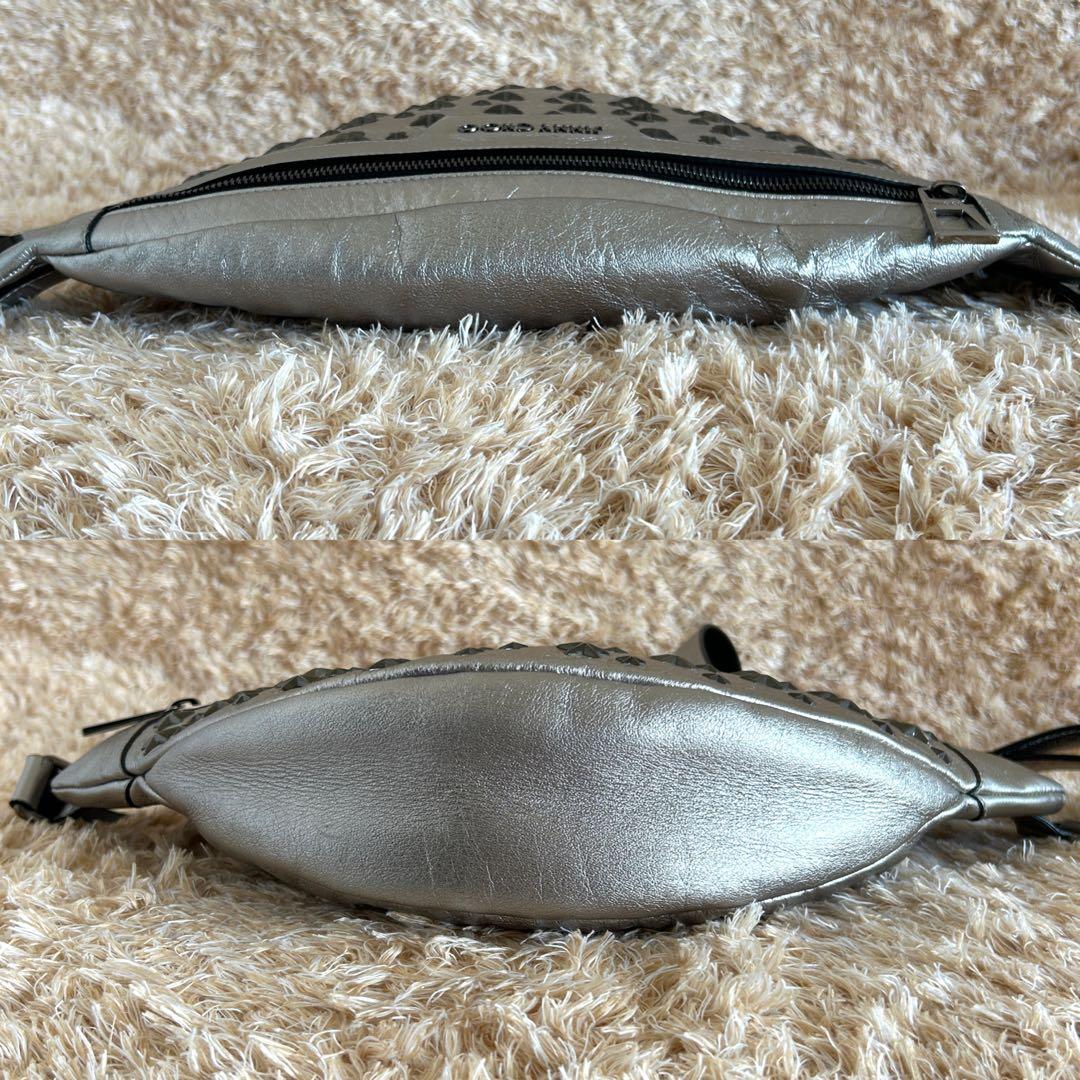 極美品✨ ジミーチュウ デリー スタースタッズ レザー ボディバッグ シルバー