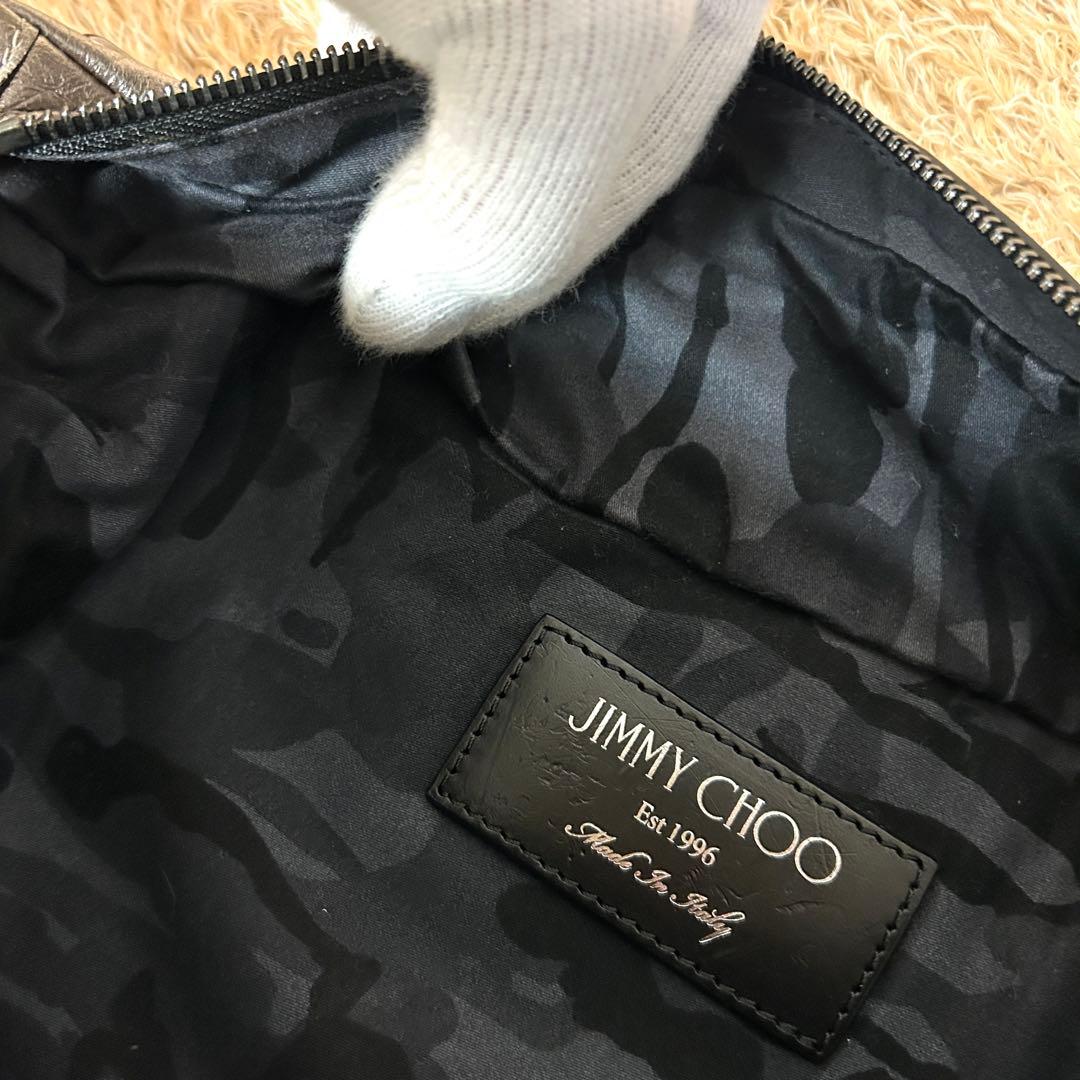 極美品✨ ジミーチュウ デリー スタースタッズ レザー ボディバッグ シルバー