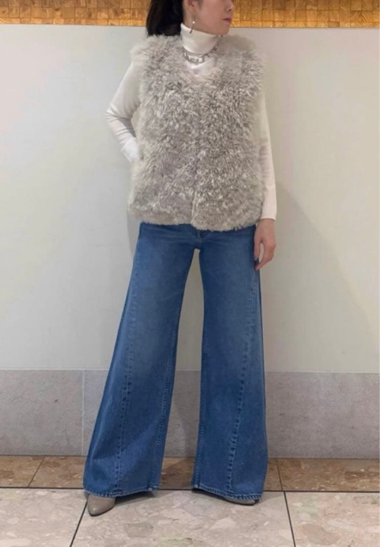 【新品未使用】定価21万円manzoni24羊毛ラビット切り替えファージレ